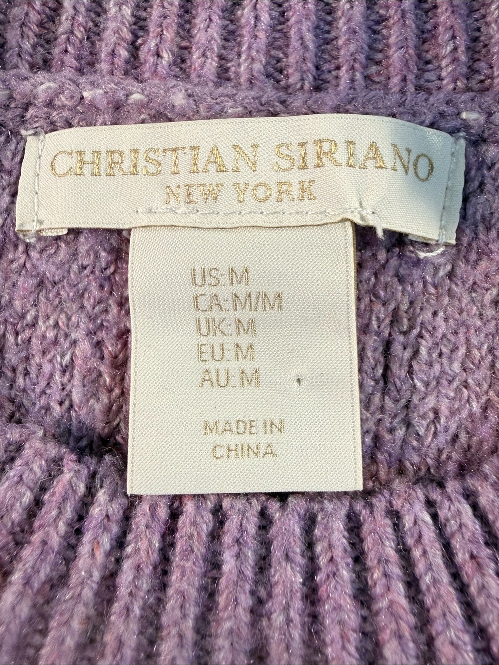 Women’s Purple/White Sweater. Size M - Picture 3 of 6
